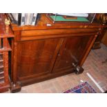 A rosewood sideboard with two drawers to the front