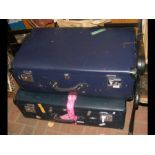 A pair of vintage travelling cases