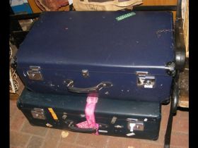 A pair of vintage travelling cases