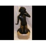 A large Art Deco bronze statue of child - 70cms hi