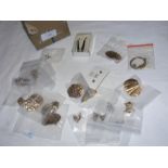 Assorted earrings, mostly silver