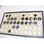 Seventeen circular containers - labelled as opals