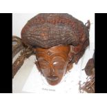 An old carved African Punu mask - 26cms high