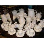A collection of cream ware ceramics, including jug