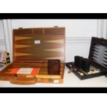 Two travelling Backgammon sets