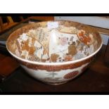 A satsuma bowl with floral and figural decoration -