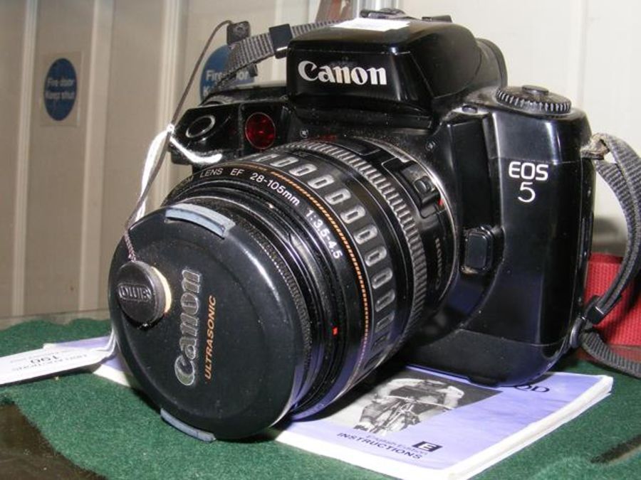 A Canon EOS5 Camera with Ultrasonic Zoom Lens EF28