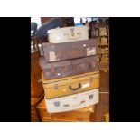 A selection of vintage suitcases