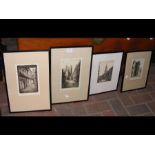 Three etchings by E. MARY SHELLEY and one other