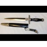 A WWII German air protection dagger and scabbard b