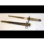 A Japanese Marine Officer's Showa period dagger wi