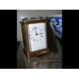 A 11cm high brass cased carriage clock