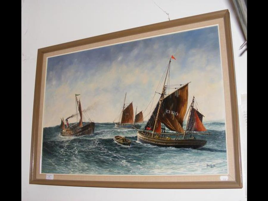 PETER LEATH - oil on canvas 'Trunking on the Trawl