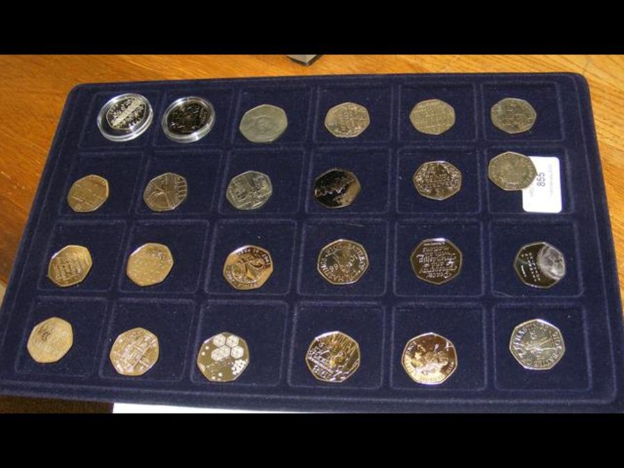 A selection of collectable 50 pence pieces, includ