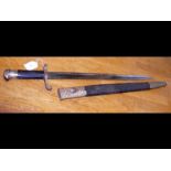 An antique sword bayonet with scabbard - 62cms lon