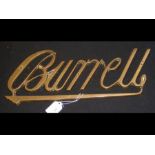 An old 'Burrell' traction engine nameplate - 45cm