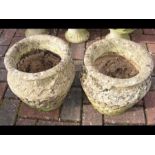 A pair of stoneware planters