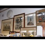 A quantity of vintage framed and glazed pictures,