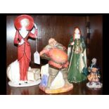 Two Royal Doulton figures - 'Falstaff' HN2054 and 'Good King Wenceslas' HN3262, together with two ot
