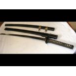 A Japanese sword Katana with 67cm curved single ed