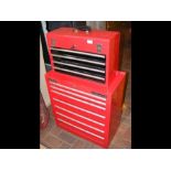 A Hardcastle tool cabinet, together with a toolbox