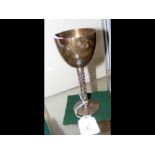 A silver goblet - 14.5cms high