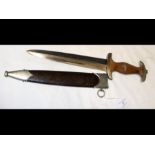 A WWII German Third Reich SA dagger and scabbard b