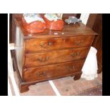 A Georgian mahogany three drawer chest