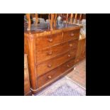 A Victorian mahogany chest of two short and three
