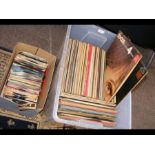 A selection of vintage LP's and 45rpm records
