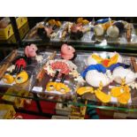 Four unboxed Disney Pelham Puppets - Mickey Mouse, Minnie Mouse, Donald Duck and Daisy Duck