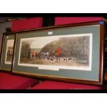 A quartet of fox hunting engravings - framed and g