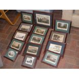 A quantity of framed and glazed antique engravings