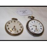 A silver cased Longines pocket watch together with