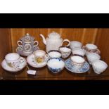 A quantity of antique tea ware