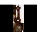 A 19th century rosewood wheel barometer/thermomete