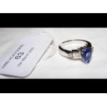 A diamond and tanzanite? 18ct gold dress ring