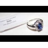 An 18ct gold sapphire dress ring