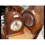 Two oak cased mantel clocks