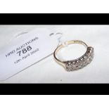 A diamond dress ring in 9ct setting