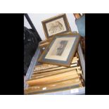A quantity of framed and glazed engravings in gilt
