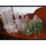 Assorted glassware, including vases and decanters