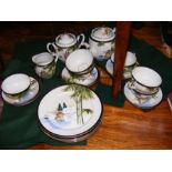 An Oriental eggshell tea set