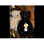 A collectable Hermann black mohair teddy with labe