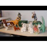 Ornamental animal figures, including Beswick, Sylv