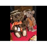 A Steiff collectable bear with button and labels -