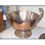 A large two handled silver bowl with Birmingham ha