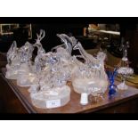 A selection of glass animal ornaments