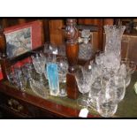 A selection of glassware, including commemorative