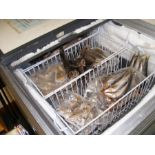 A Carvell freezer containing various bait, crabs e